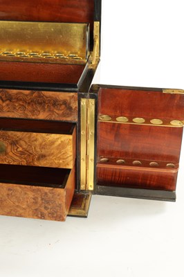Lot 1098 - A FINE VICTORIAN BURR WALNUT AND BRASS LINED HUMIDOR