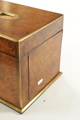 Lot 1098 - A FINE VICTORIAN BURR WALNUT AND BRASS LINED HUMIDOR