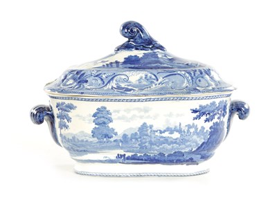 Lot 26 - AN EARLY 19TH CENTURY BLUE AND WHITE TRANSFER SOUP TUREEN