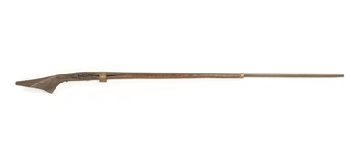 Lot 478 - AN EARLY 19TH CENTURY MATCHLOCK LONG BARRELLED GUN