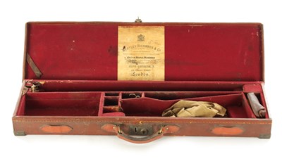 Lot 541 - A 19TH CENTURY SHOTGUN LEATHER BOUND CARRY CASE
