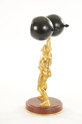 Lot 1463 - A LATE 19TH CENTURY BRONZE, ORMOLU AND ROUGE MARBLE FRENCH INDUSTRIAL CLOCK COMPENDIUM