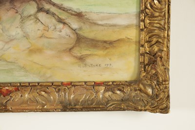 Lot 1031 - ATTRIBUTED TO HENRY SCOTT TUKE RA RWS (1858-1929). AN EARLY 20TH CENTURY WATERCOLOUR / GOUACHE PAINTING