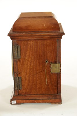 Lot 1100 - PAUL CHOTARD, LONDON. A GEORGE III MAHOGANY ENGLISH FUSEE MANTEL CLOCK WITH ALARM