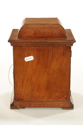 Lot 1100 - PAUL CHOTARD, LONDON. A GEORGE III MAHOGANY ENGLISH FUSEE MANTEL CLOCK WITH ALARM