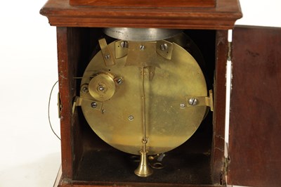 Lot 1100 - PAUL CHOTARD, LONDON. A GEORGE III MAHOGANY ENGLISH FUSEE MANTEL CLOCK WITH ALARM