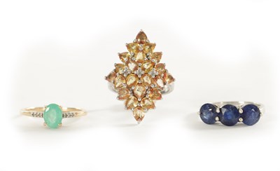 Lot 292 - A COLLECTION OF THREE LADIES RINGS
