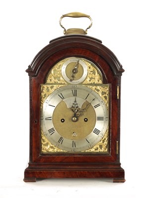 Lot 1539 - HOLMES, LONDON. A GEORGE III PAD TOP FIGURED MAHOGANY BRACKET CLOCK