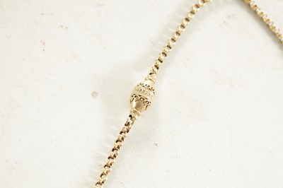 Lot 508 - A 9CT GOLD CHAIN WITH 9CT GOLD CITRINE FOB PENDANT