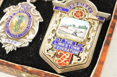 Lot 465 - A MID 20TH CENTURY SILVER AND ENAMEL MEDALLION