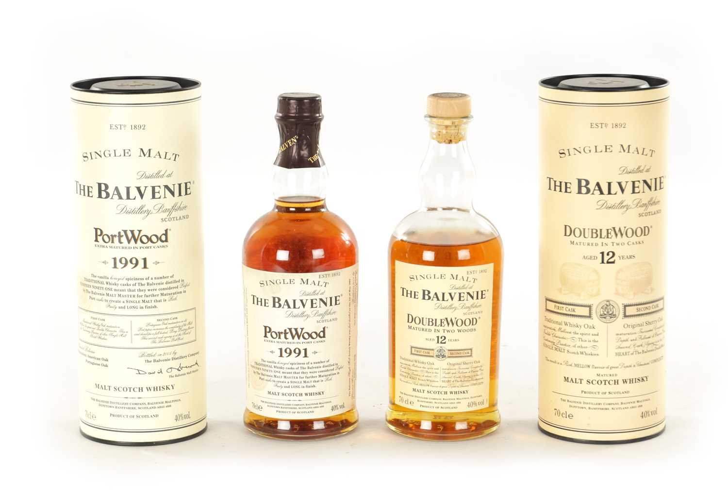 Lot 500 - TWO "THE BALVENIE" SINGLE MALT SCOTCH WHISKY'S