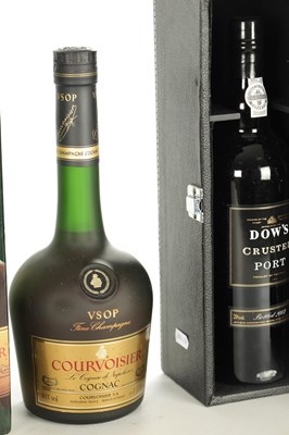 Lot 497 - FIVE BOTTLES OF COGNAC AND PORT