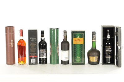 Lot 497 - FIVE BOTTLES OF COGNAC AND PORT