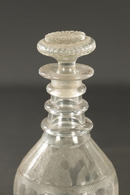 Lot 10 - A GOOD PAIR OF 19TH CENTURY GLASS SHIPS DECANTERS