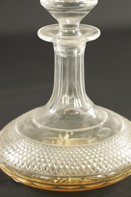 Lot 10 - A GOOD PAIR OF 19TH CENTURY GLASS SHIPS DECANTERS