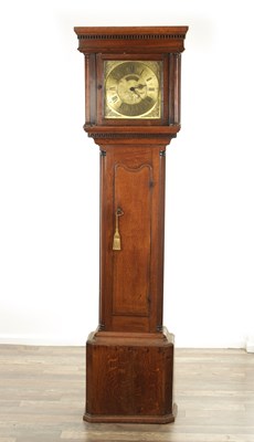 Lot 788 - PETER HATHORNTHWAITE, KIRKBY LONSDALE. A GEORGE III OAK 30-HOUR LONGCASE CLOCK