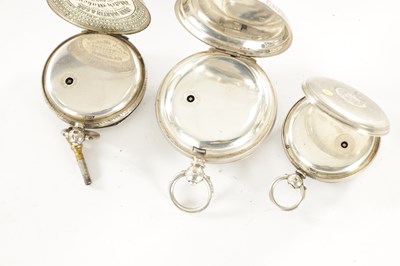Lot 520 - A COLLECTION OF THREE 19TH CENTURY SILVER CASED OPEN FACED POCKET WATCHES