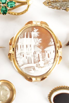 Lot 455 - A COLLECTION OF EIGHT 19TH CENTURY GILT METAL BROOCHES