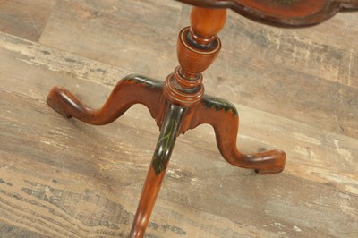 Lot 1369 - A LATE 19TH CENTURY PAINTED SATINWOOD WHATNOT