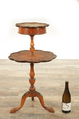 Lot 1369 - A LATE 19TH CENTURY PAINTED SATINWOOD WHATNOT