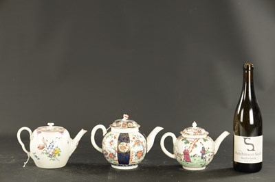 Lot 122 - THREE LATE 18TH CENTURY WORCESTER TEAPOTS