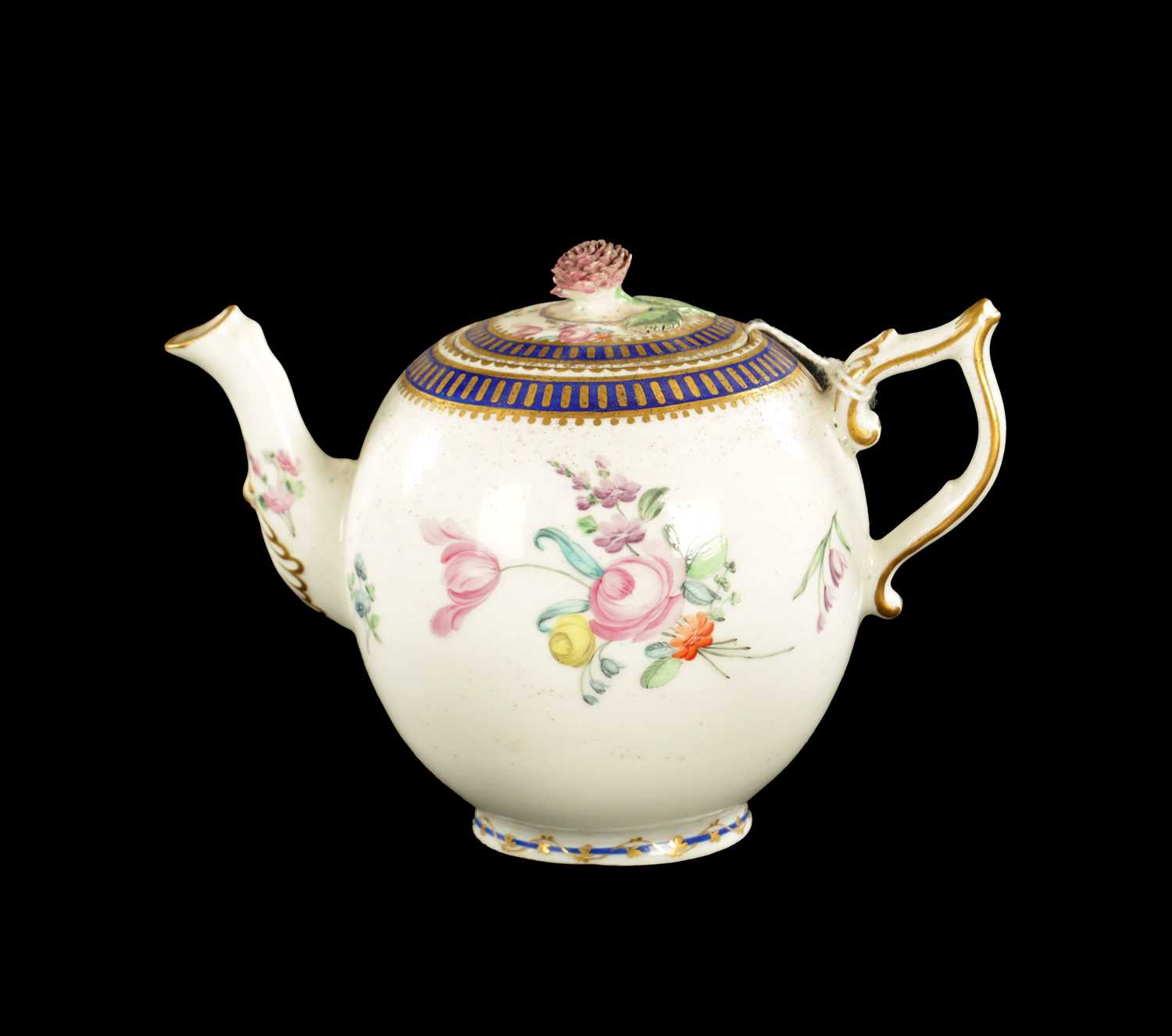 Lot 106 - A LATE 18TH CENTURY DERBY PORCELAIN TEAPOT PAINTED BY EDWARD WITHERS