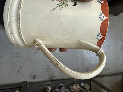 Lot 141 - A LATE 18TH CENTURY LEEDS CREAMWARE MUG 'BE YOU TO ALL MANKIND'