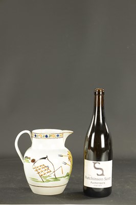 Lot 76 - A LATE 18TH CENTURY PRATT WARE JUG 'GODS SPEED THE PLOUGH' AND FARMERS ARMS