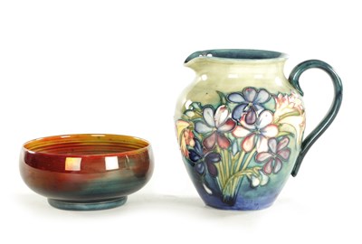 Lot 110 - A 1940'S WALTER MOORCROFT JUG AND BOWL