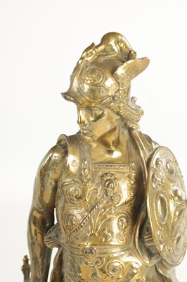 Lot 768 - ANTOINE AUGUSTIN PRÉAULT (1809-1879). A PAIR OF 19TH CENTURY GILT BRONZE FIGURE GROUPS