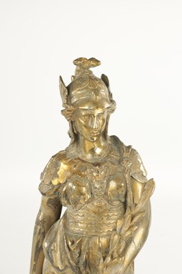 Lot 768 - ANTOINE AUGUSTIN PRÉAULT (1809-1879). A PAIR OF 19TH CENTURY GILT BRONZE FIGURE GROUPS