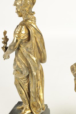Lot 768 - ANTOINE AUGUSTIN PRÉAULT (1809-1879). A PAIR OF 19TH CENTURY GILT BRONZE FIGURE GROUPS