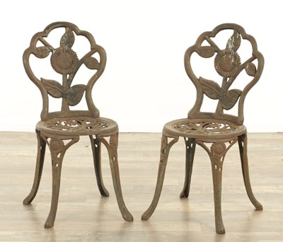 Lot 1176 - A PAIR OF 19TH CENTURY COALBROOKDALE STYLE CAST IRON GARDEN SEATS