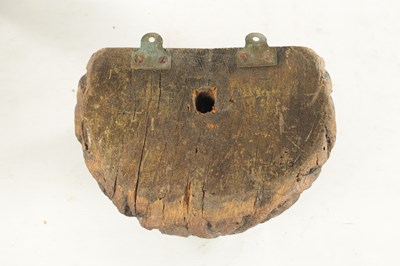Lot 739 - AN EARLY CARVED OAK WALL BRACKET WITH TUDOR ROSE DECORATION