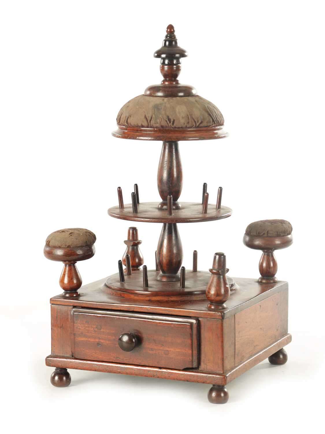 1364 - A 19TH CENTURY ROSEWOOD BOBBIN STAND
