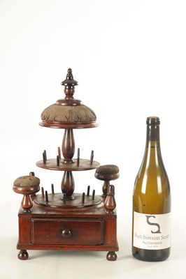 Lot A 19TH CENTURY ROSEWOOD BOBBIN STAND