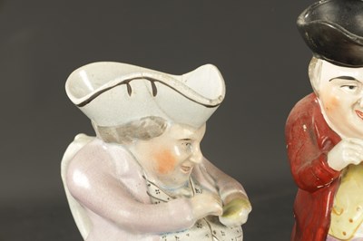 Lot 109 - A COLLECTION OF FIVE MID 19TH CENTURY STAFFORDSHIRE TOBY JUGS