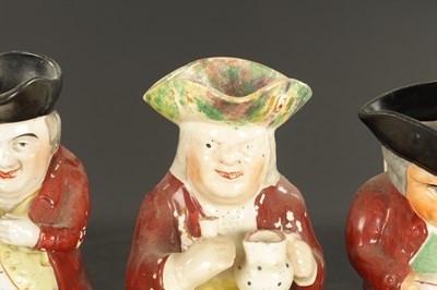 Lot 109 - A COLLECTION OF FIVE MID 19TH CENTURY STAFFORDSHIRE TOBY JUGS