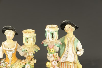 Lot 166 - A PAIR EARLY 19TH CENTURY DERBY STYLE CANDLESTICK FIGURES
