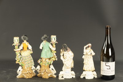 Lot 166 - A PAIR EARLY 19TH CENTURY DERBY STYLE CANDLESTICK FIGURES