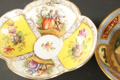 Lot 92 - A COLLECTION OF THREE VIENNA STYLE CABINET CUPS AND SAUCERS CIRCA 1900