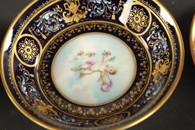 Lot 92 - A COLLECTION OF THREE VIENNA STYLE CABINET CUPS AND SAUCERS CIRCA 1900