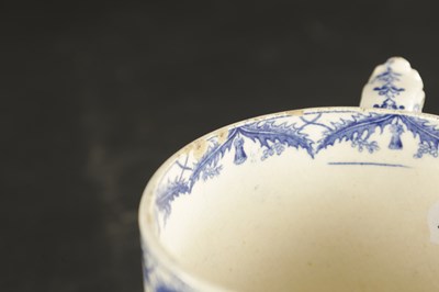 Lot 79 - A 19TH CENTURY DAVENPORT COMMEMORATIVE QUEEN VICTORIA BLUE AND WHITE TRANSFER MUG