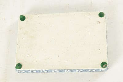 Lot 94 - A 19TH CENTURY CHINESE BLUE AND WHITE PORCELAIN INKSTAND