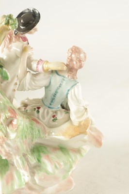 Lot 41 - AN 18TH CENTURY DERBY PORCELAIN SHEPHERD AND SHEPHERDESS FIGURE GROUP