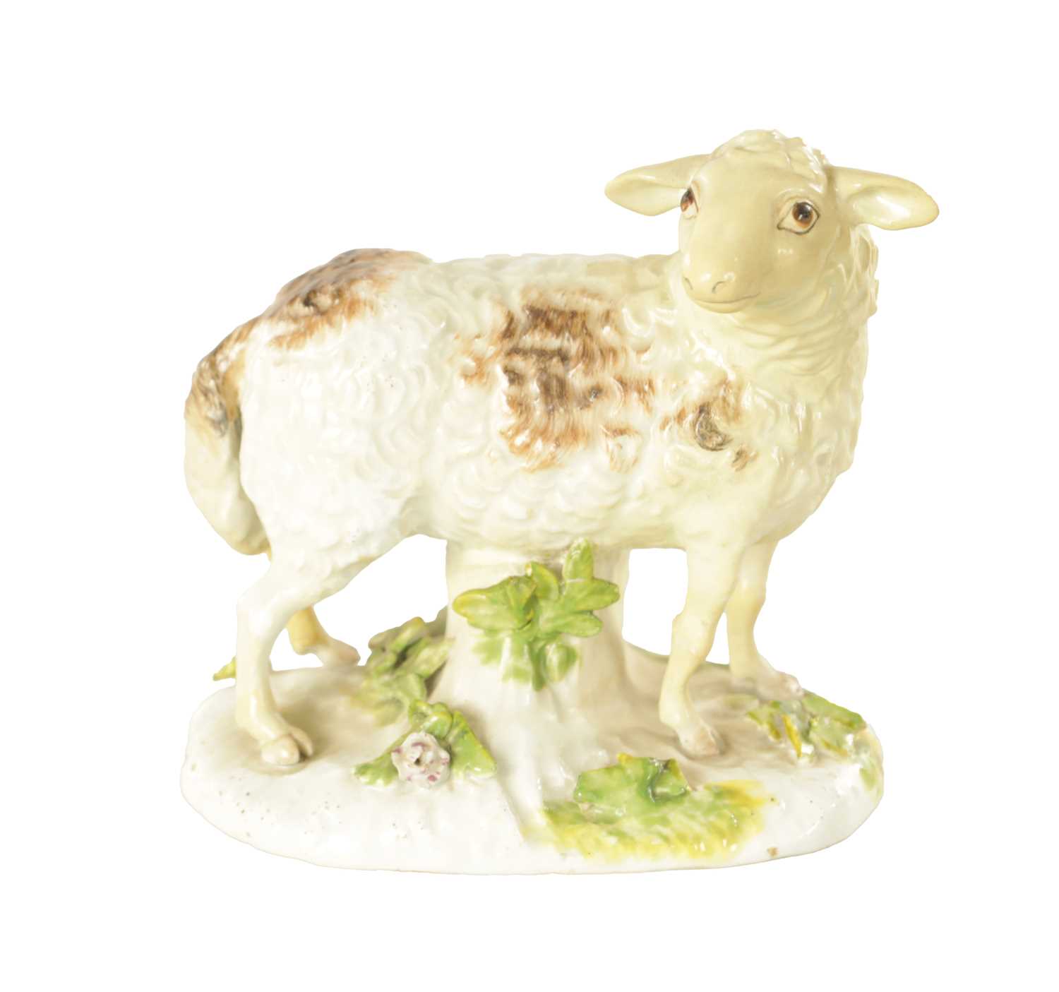 Lot 30 - A MID 18TH CENTURY MEISSEN STANDING FIGURE OF A SHEEP