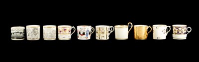 Lot 230 - A COLLECTION OF TEN VARIOUS ENGLISH PORCELAIN COFFEE CANS CIRCA 1810
