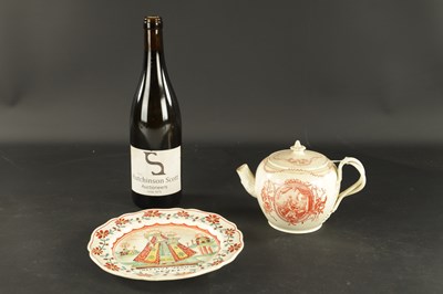 Lot 46 - A LATE 18TH CENTURY LEEDS CREAMWARE TEAPOT