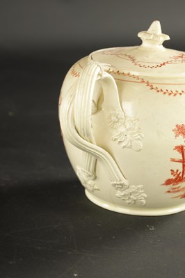 Lot 46 - A LATE 18TH CENTURY LEEDS CREAMWARE TEAPOT