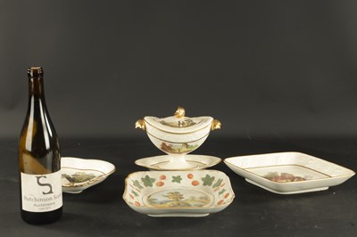 Lot 54 - A WILSON CREAMWARE TUREEN AND COVER PAINTED WITH RURAL LANDSCAPES CIRCA 1800